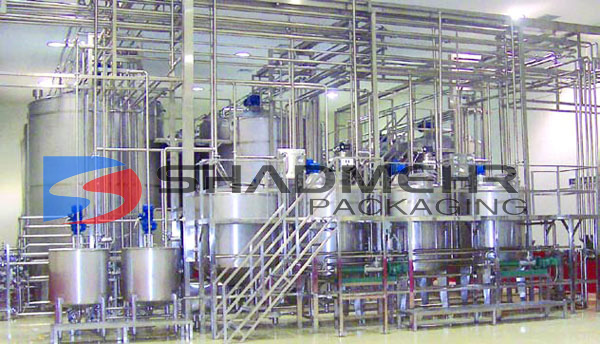 Beverage blending and preparation skid installed in a workshop