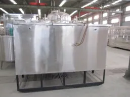 Side view of a horizontal cold beverage water tank