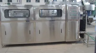 Enclosed machine for washing large water containers