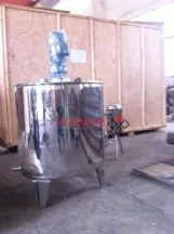 Stainless steel mixing tank with a top mounted motor