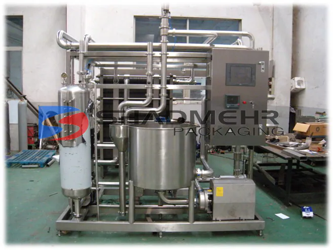 Thermal processing skid with tanks gauges and control equipment