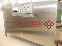 Stainless steel UV sterilizer cabinet with a control panel